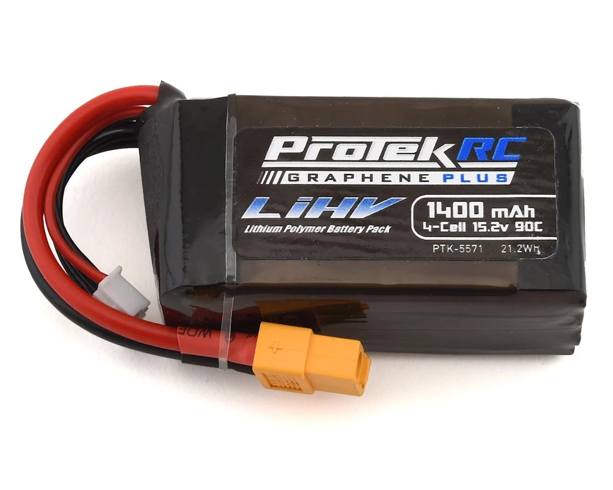 ProTek RC 4S 90C Si-Graphene + HV LiPo Battery w/XT60 Connector (15.2V/1400mAh) 3 ProTek RC 4S 90C Si-Graphene + HV LiPo Battery w/XT60 Connector (15.2V/1400mAh)