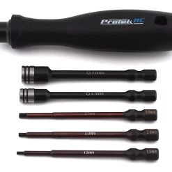 ProTek RC "TruTorque" 5-Piece 1/4" Drive Hex & Nut Driver Set (1.5, 2.0, 2.5mm Hex & 5.5, 7mm Nut Driver)